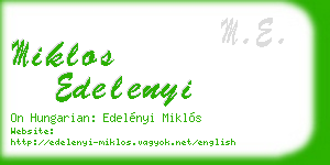 miklos edelenyi business card