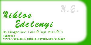 miklos edelenyi business card